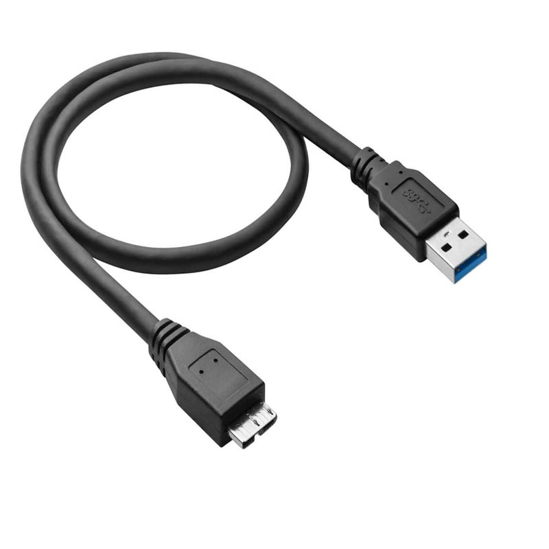 ienza 3FT External Hard Drive Cord, Replacement USB 3.0 to Micro-B Super Speed/Charge SS Cable for Western Digital WD My Passport, Seagate, Toshiba Canvio, Samsung S5/Note 3, LaCie, Elements & More - Image 1