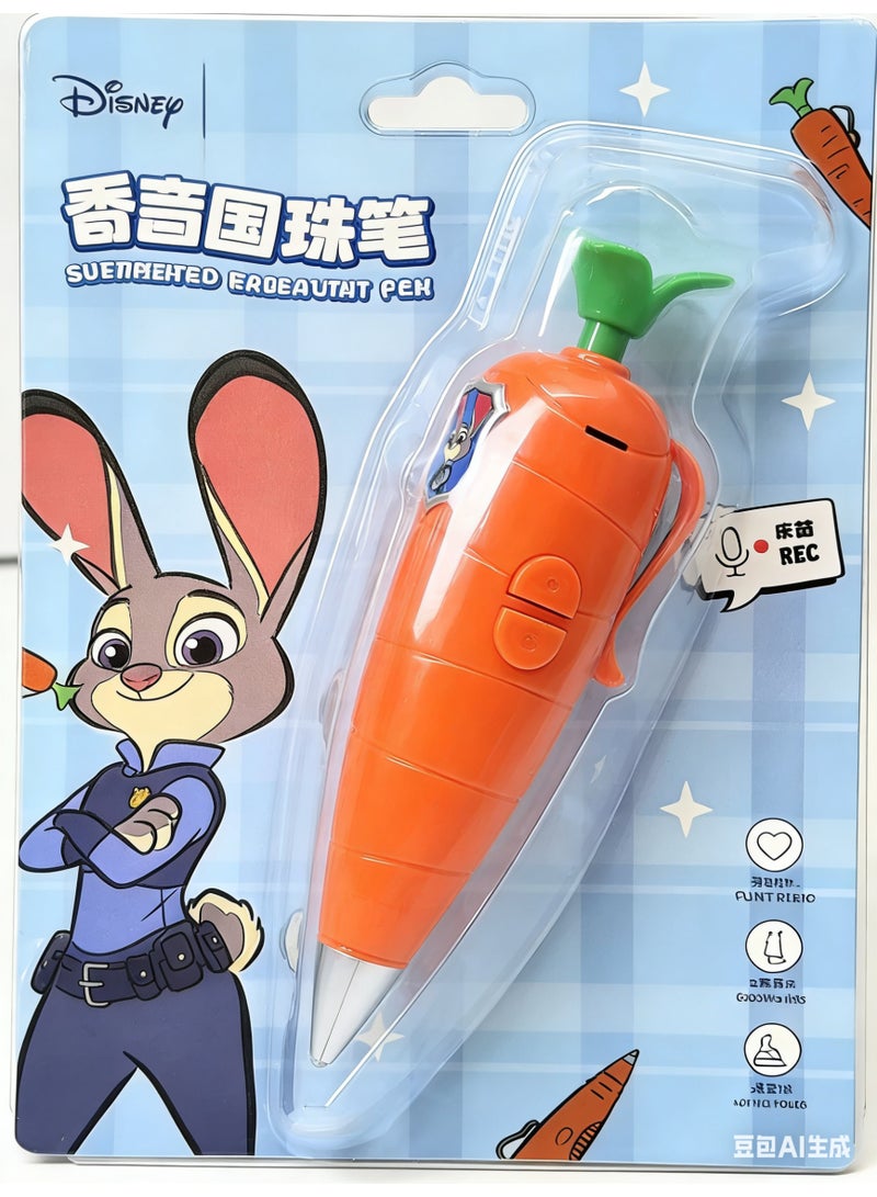 ديزني 迪士尼 Zootopia Carrot Voice Recorder Pen - تصميم شخصيات ديزني، الكتابة والتسجيل 2-في-1، الكتابات الممتعة للأطفال - Image 3