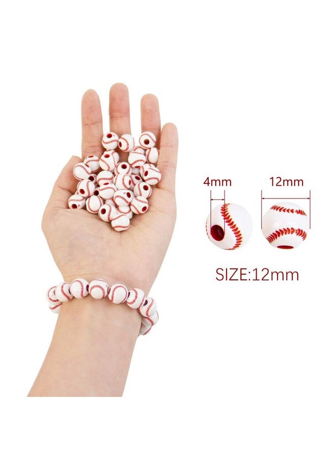 AUEAR 100 Pack Baseball Beads 12Mm Sport Beads For Jewelry Making Necklace Bracelet Craft Decoration Accessories - Image 3