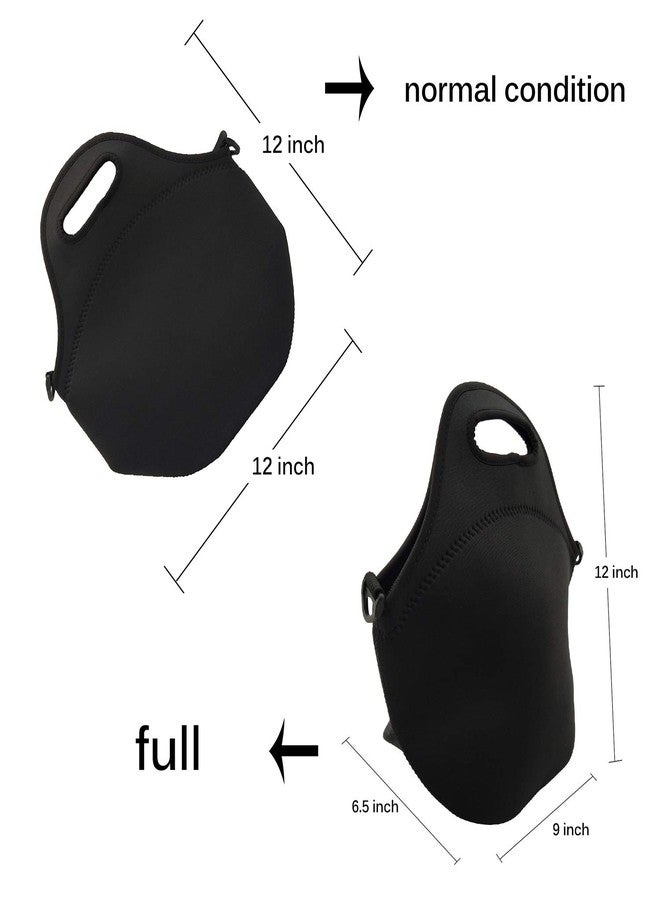 TAIDY Neoprene Lunch Bags Boxes for Women Men kids, Insulated Lunch Cooler Tote Bag Box for School Office Work Picnic Travel Black - Image 3