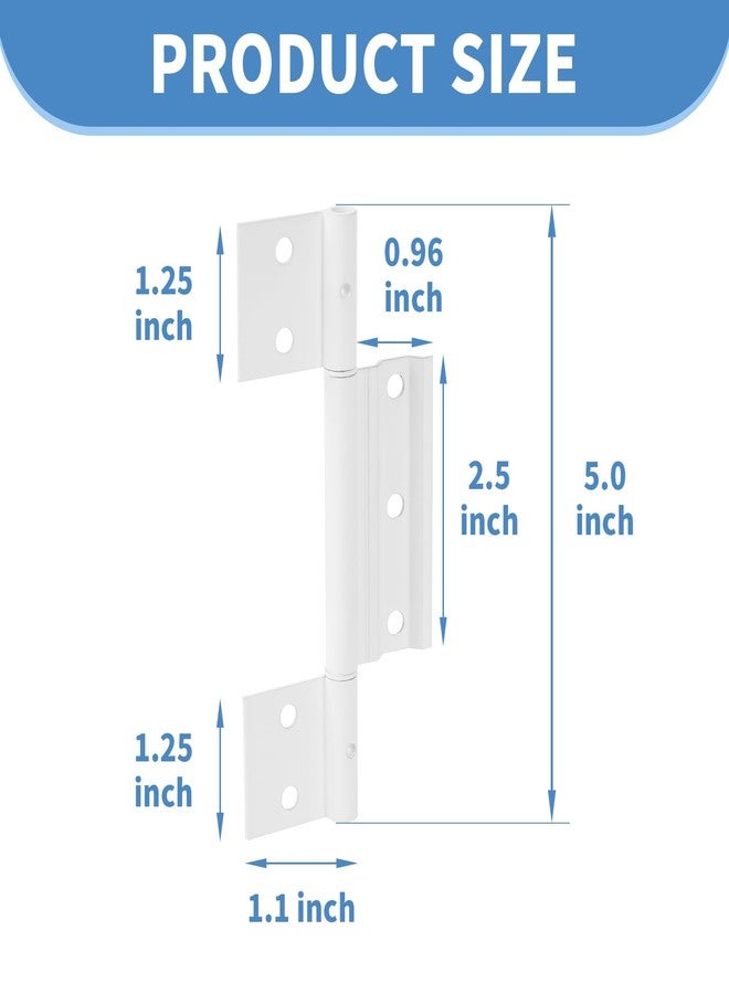 BANLIN 4 Packs Screen Door Hinges, White Aluminum 1/8 in. Grooved Center Screen/Storm Door Hinge Compatible with Most Screen Doors - Image 2
