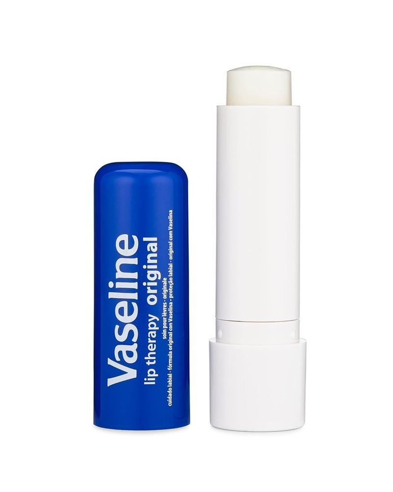 Vaseline Lip Therapy Care Original FastActing Nourishment Ideal for Chapped Dry Cracked or Damaged Lips Lip Balm 016 Ounce Pack of 4 - Image 3