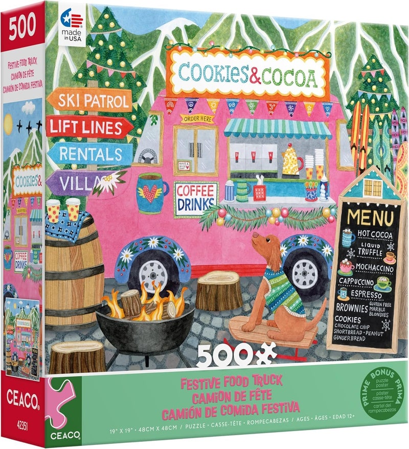 Ceaco - Food Trucks - Festive Food Truck II - 500 Piece Jigsaw Puzzle - Image 1