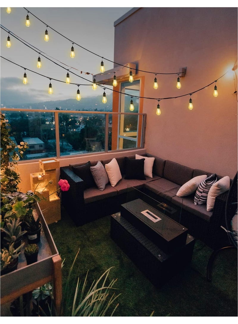 Scrolls Patio String Lights,51Ft/15M Led String Lights Outdoor 15- E27 Plastic Edison Bulbs,Warm White String Lights Outdoor,IP65 Waterproof Hanging Light Strings for Wedding Patio Indoor Outdoor Party Garden - Image 5