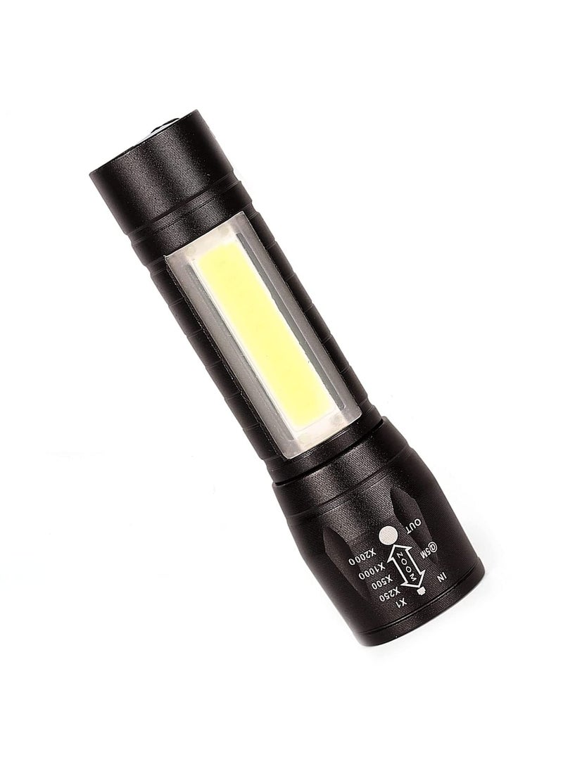 Generic GREENITYA Care Rechargeable LED Torch with Side Light 3 Modes USB Charging Aluminium Alloy Body  - Image 1