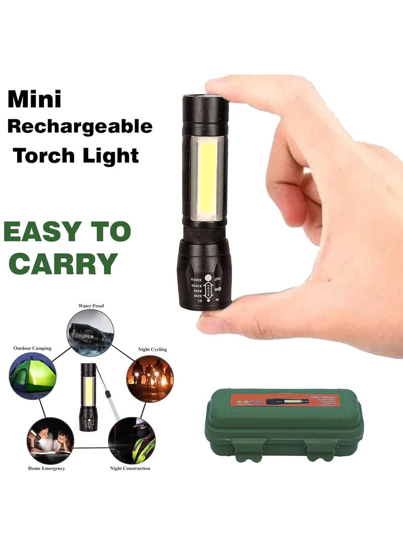 Generic GREENITYA Care Rechargeable LED Torch with Side Light 3 Modes USB Charging Aluminium Alloy Body  - Image 5