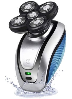 Electric Razor Bald Head Shaver Men Rotary Cordless Hair Clippers Nose Hair Trimmer Waterproof USB with 4D Floating 5 Razor Head