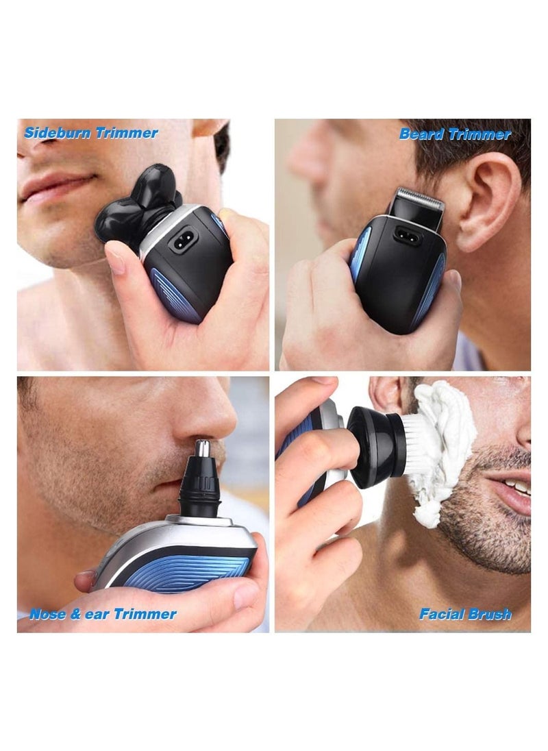 Generic - Electric Razor Bald Head Shaver Men Rotary Cordless Hair Clippers Nose Hair Trimmer Waterproof USB with 4D Floating 5 Razor Head - Image 1