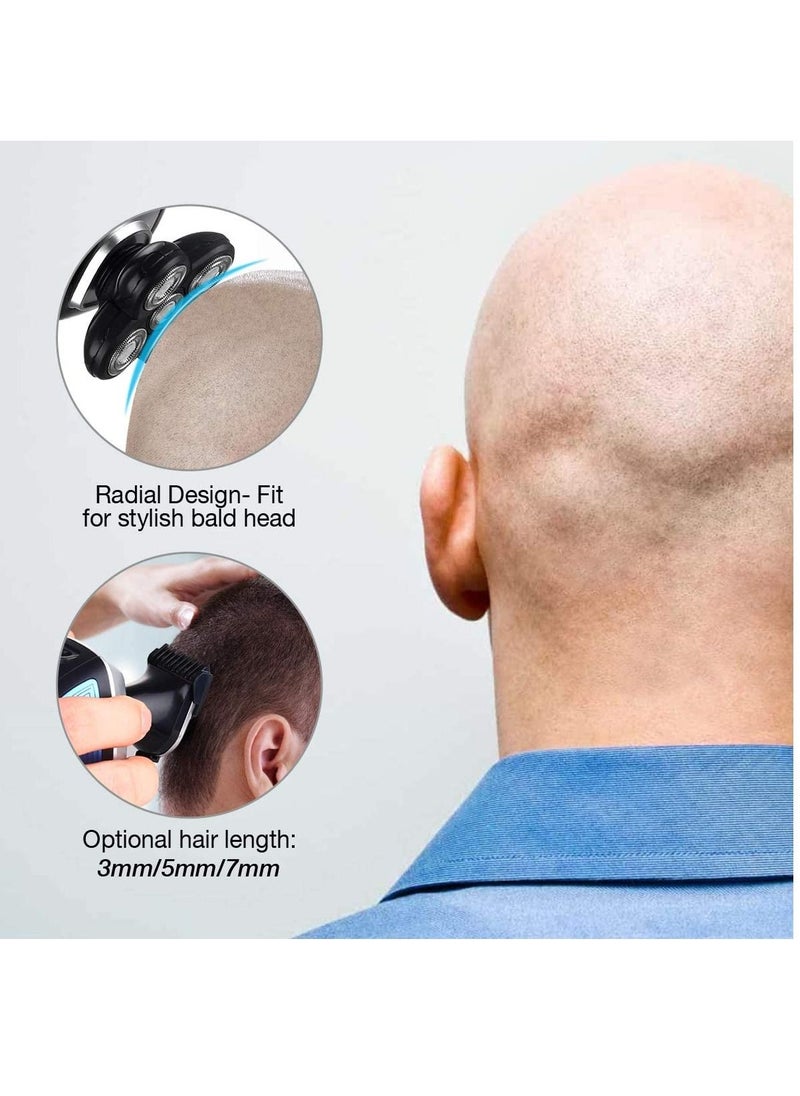 Generic - Electric Razor Bald Head Shaver Men Rotary Cordless Hair Clippers Nose Hair Trimmer Waterproof USB with 4D Floating 5 Razor Head - Image 1
