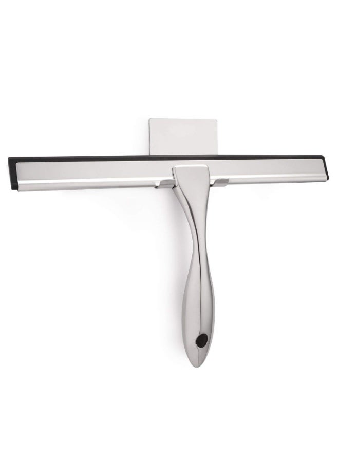 Chabeia All-Purpose 10 Inch Stainless Steel Shower Squeegee with 1 Adhesive Hooks,  Glass Wiper With Scraper And Sprayer, Window Cleaner, Multifunctional Handheld Shower Window Glass Scraper For Spraying, Washing And Scraping, Squeegee For Window, Tile, Car Windshield, Mirror, Bathroom, Cleaning Supplies, Cleaning Tool - Image 1