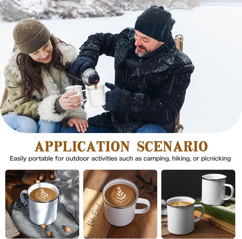 MAIKESUB 16oz Sublimation Enamel Mug Silver Rim Travel | 6 pcs 16oz sublimation blank enamel mug, silver rim, camping/travel/coffee, gift for holidays - Image 5
