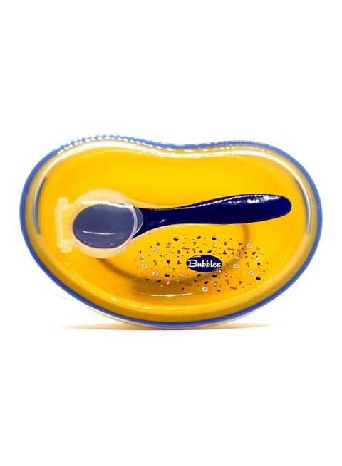 طبق أطفال بملعقة وغطاء