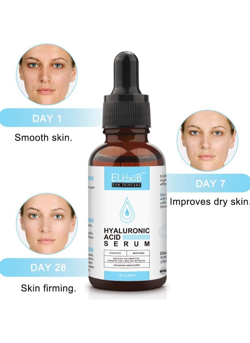 ELBBUB ELBBUB Hyaluronic Acid Serum 30ml – Anti-Aging & Moisturizing Serum for Fine Lines & Wrinkles, Soft Hydration, Easy Absorption, Skin Firming  - Image 2