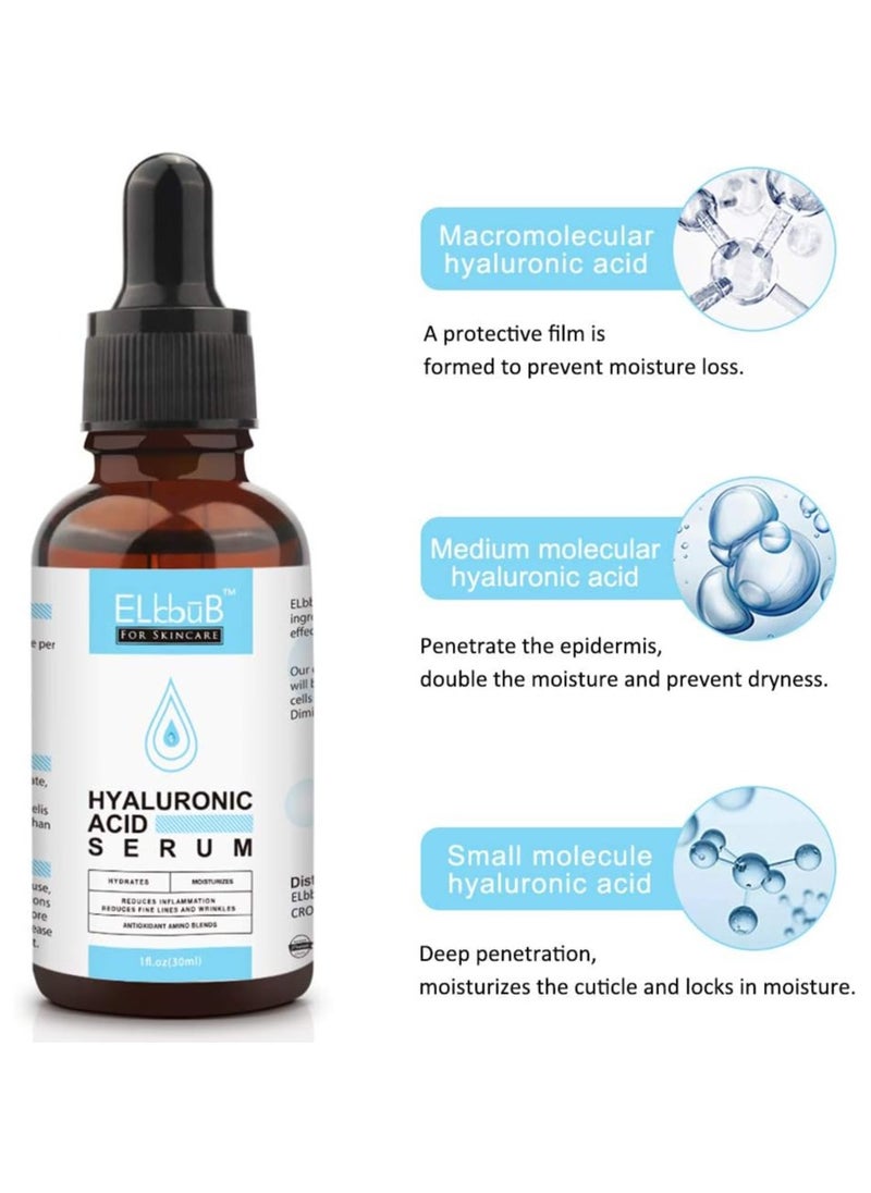 ELBBUB ELBBUB Hyaluronic Acid Serum 30ml – Anti-Aging & Moisturizing Serum for Fine Lines & Wrinkles, Soft Hydration, Easy Absorption, Skin Firming  - Image 4