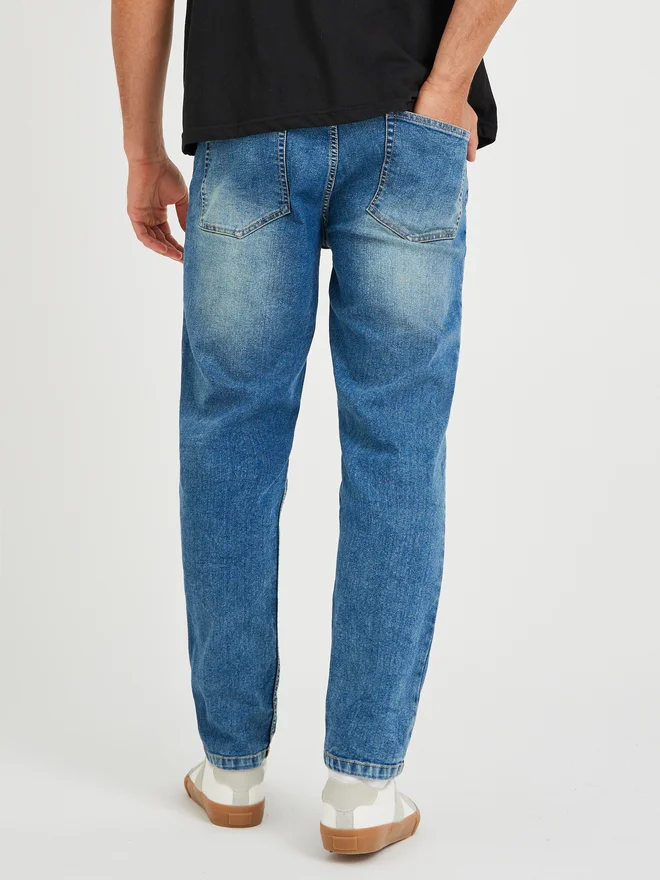 Styli Styli Regular Fit Faded Jeans with Printed Detail
