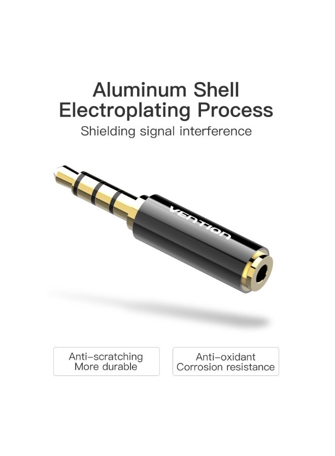 VENTION 3.5mm Male to 2.5mm Female Audio Adapter Black Metal Type Model # BFBB0 - Image 4