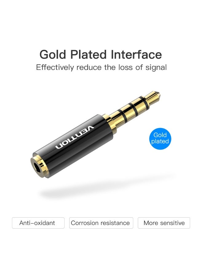 VENTION 3.5mm Male to 2.5mm Female Audio Adapter Black Metal Type Model # BFBB0 - Image 5