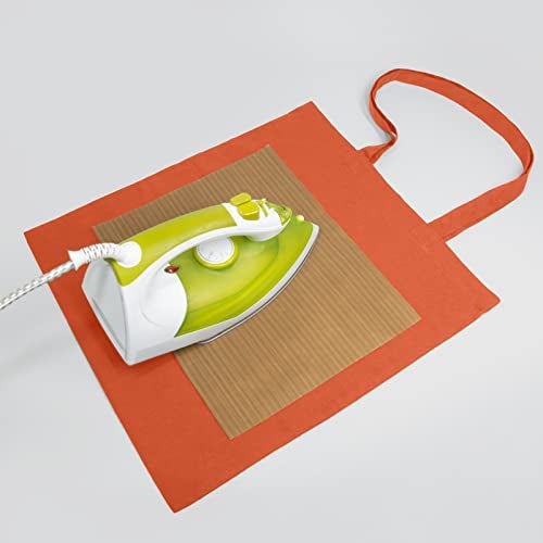 NPBAG 25 Pack 15'' X 16'' Orange Cotton Tote Bags, Blank Bulk Cloth bags with 1pc of PTFE Teflon Sheet - Image 4