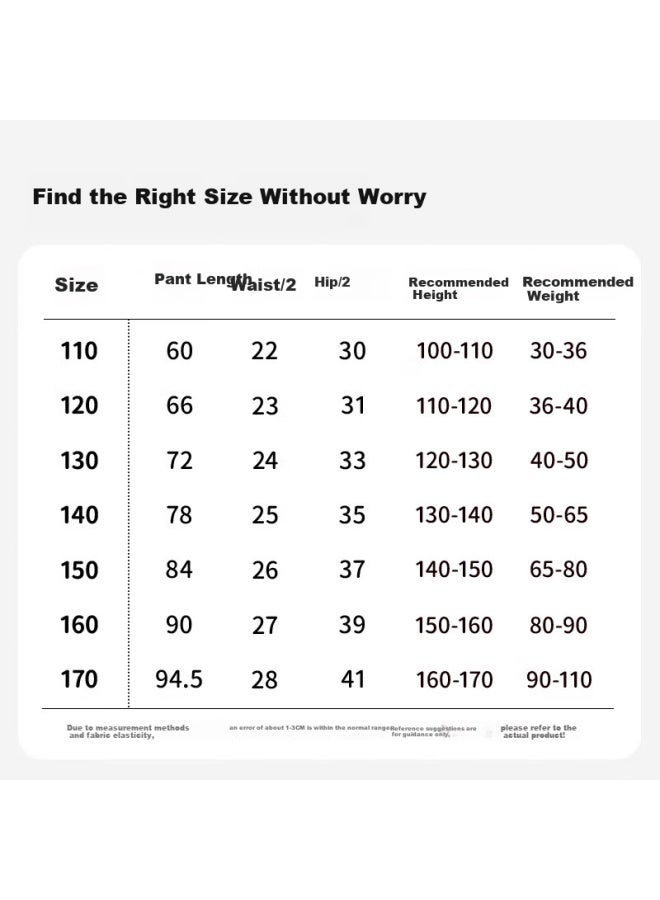 Dingguagua Children's Thermal Pants Double-sided Thin Fleece Single Autumn Winter Boys Long Johns Baby Knit Pants Blue 140