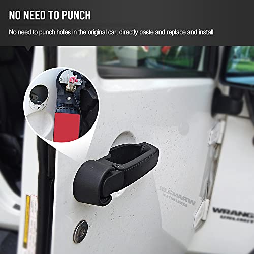FURYENGRAVER Door Handles Kit & Tailgate Handle for 2007-2018 Jeep Wrangler JK JKU No Button Pressed Release 5Pcs - Image 5