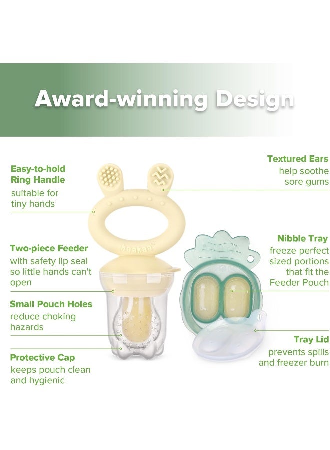 Haakaa Baby Fruit Food Feeder & Mini Freezer Nibble Tray Combo - Image 4
