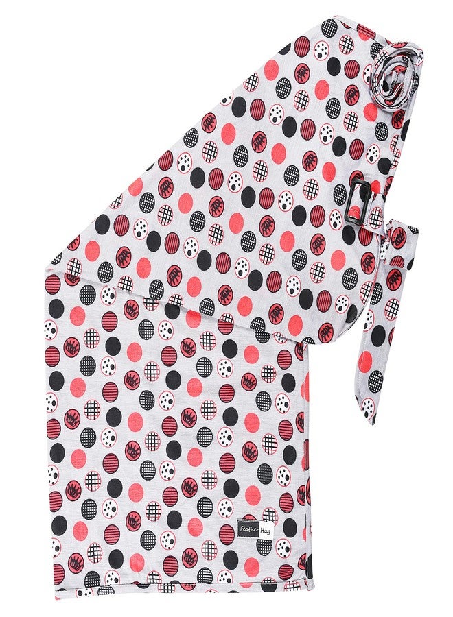 Feather Hug® Premium Nursing Cover - Stretchy Cotton Breastfeeding Cover, Breathable for Mom, Real Cotton, Random Circles - Image 5