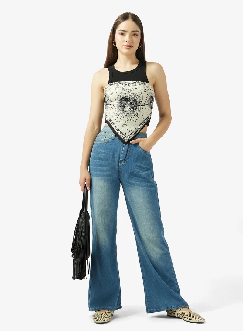 Ginger Mid Rise Wide Leg Jeans