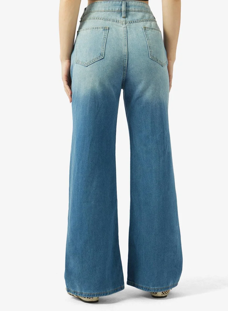 Ginger  Mid Rise Wide Leg Jeans for Women | Best Price UAE