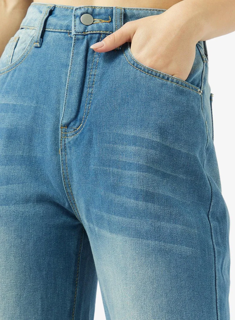 Ginger  Mid Rise Wide Leg Jeans for Women | Best Price UAE