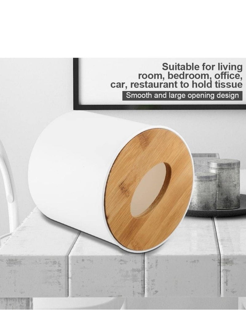 Excefore Napkin Case, Removable Bamboo, Wood Cover Plastic Tissue Box Holder Storage Organizer for Home Car Office  - Image 4