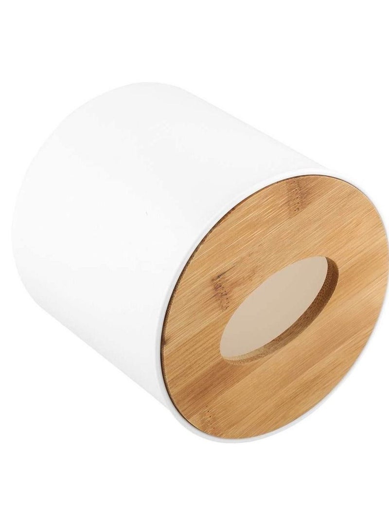 Excefore Napkin Case, Removable Bamboo, Wood Cover Plastic Tissue Box Holder Storage Organizer for Home Car Office  - Image 2