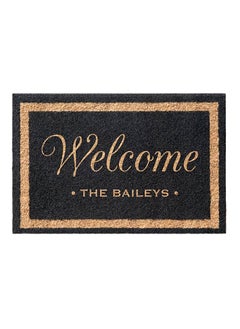 MileMelo Doormat Welcome Mat for Outdoors, Large Front Door Entrance Mat, 40x60cm, Black/Brown (Welcome)  - Image 1