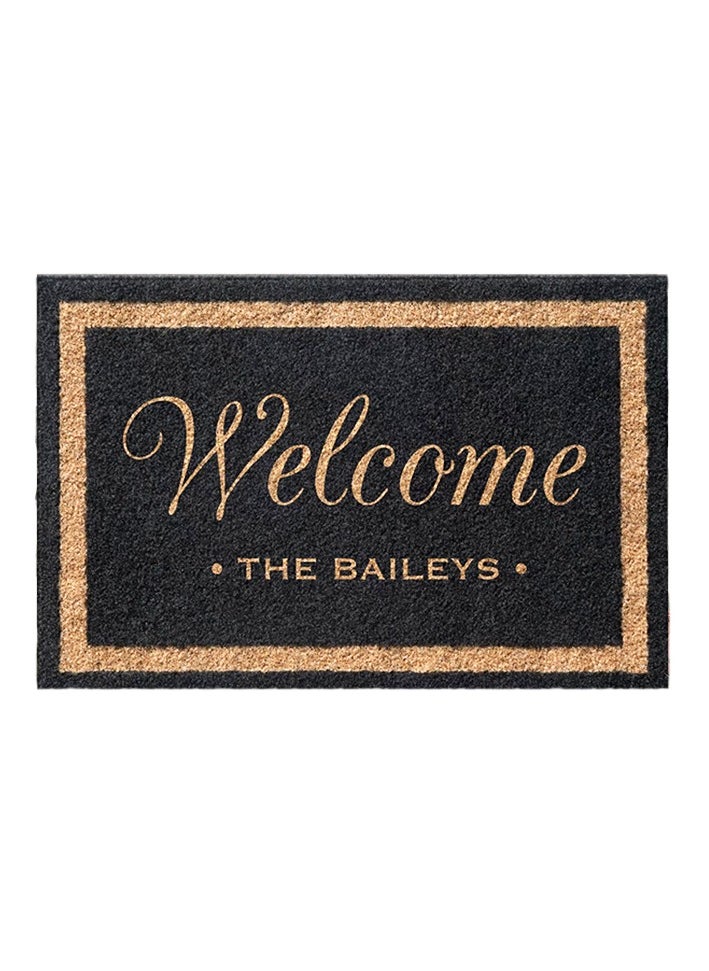 MileMelo Doormat Welcome Mat for Outdoors, Large Front Door Entrance Mat, 40x60cm, Black/Brown (Welcome)  - Image 1