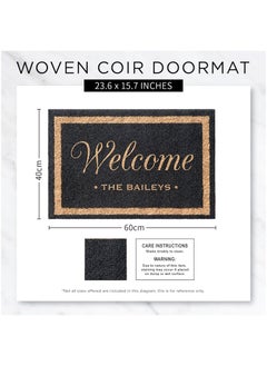 MileMelo Doormat Welcome Mat for Outdoors, Large Front Door Entrance Mat, 40x60cm, Black/Brown (Welcome)  - Image 2