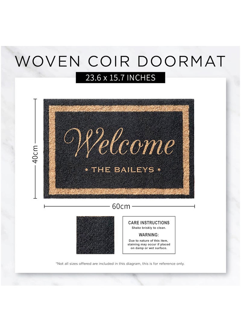 MileMelo Doormat Welcome Mat for Outdoors, Large Front Door Entrance Mat, 40x60cm, Black/Brown (Welcome)  - Image 2