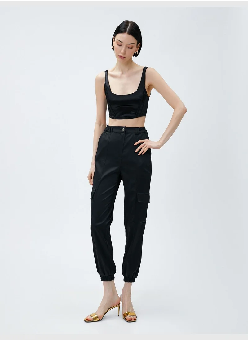 كوتون Jogger Cargo Trousers Pocket Ribbed