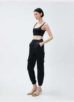 KOTON Jogger Cargo Trousers Pocket Ribbed  - Image 2