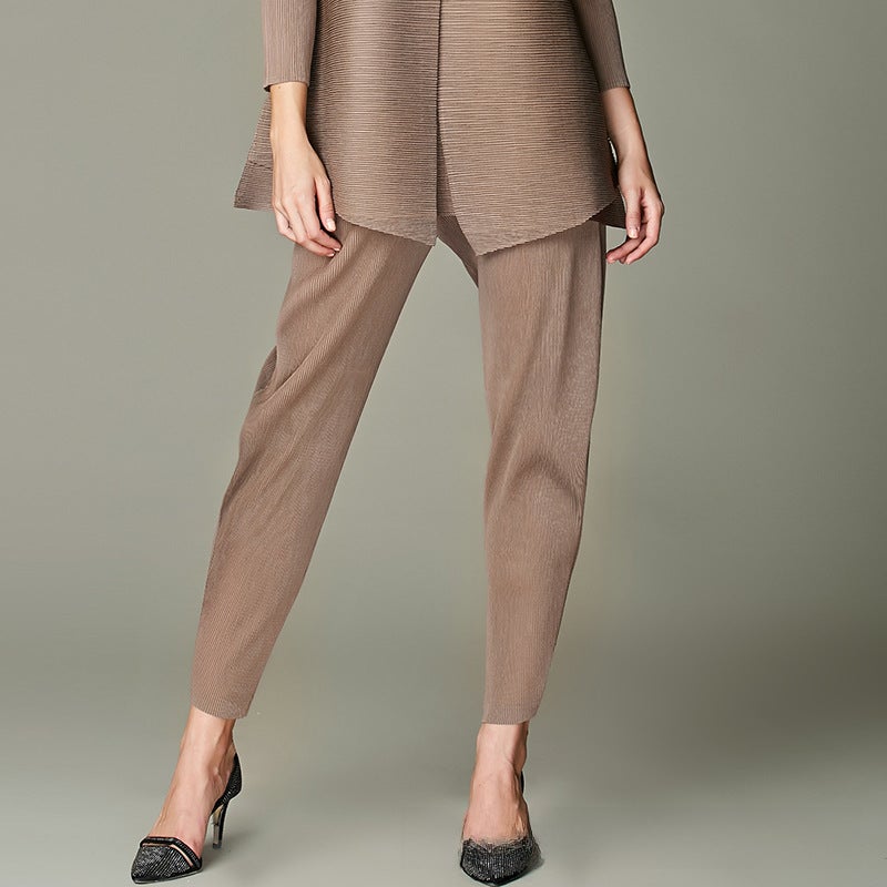 Loose Pleated Trousers Spring Summer Women Black  - Image 5