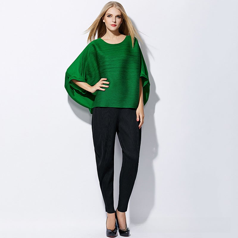 Loose Pleated Trousers Spring Summer Women Black  - Image 3