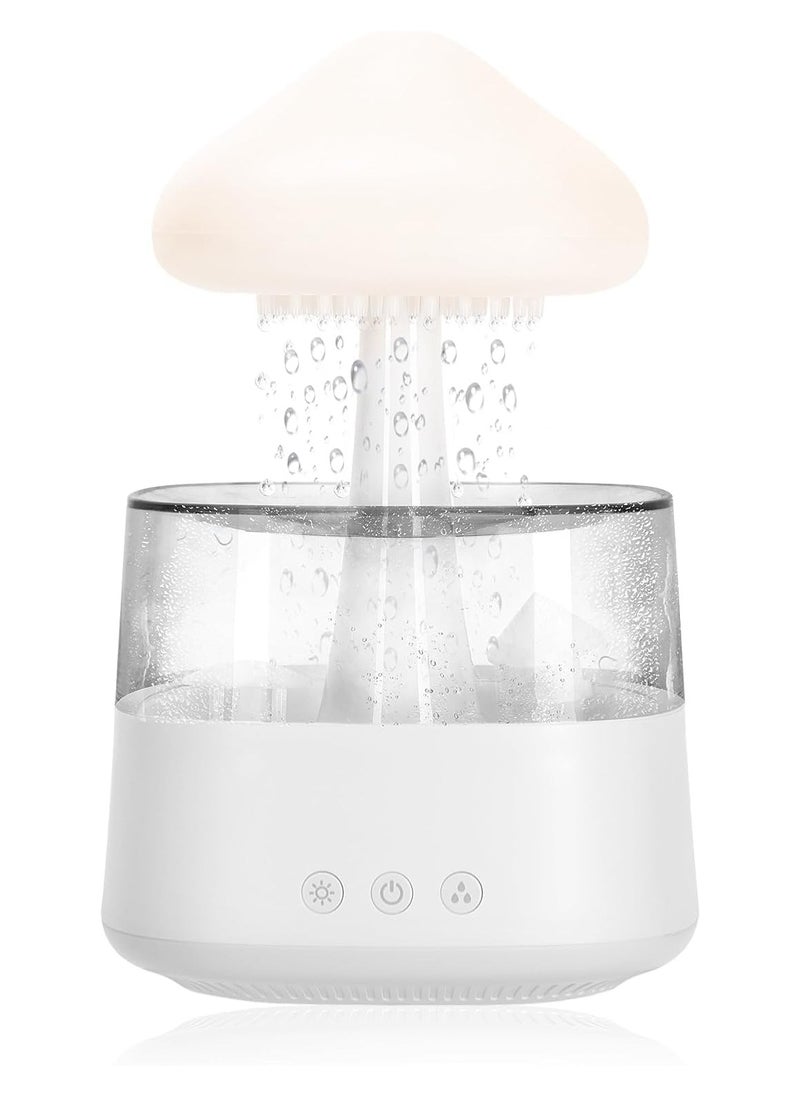Artment - Nimbus Rain Cloud Humidifier, Essential Oil Diffuser Humidifier Desk Fountain Bedside Sleeping Relaxing Mood Water Drop Sound - White (Pack Of 1) - Image 1