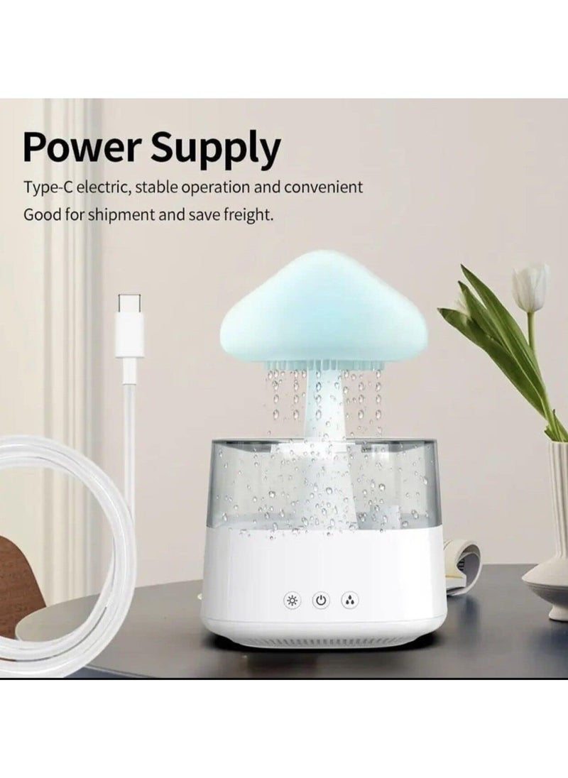 Artment - Nimbus Rain Cloud Humidifier, Essential Oil Diffuser Humidifier Desk Fountain Bedside Sleeping Relaxing Mood Water Drop Sound - White (Pack Of 1) - Image 1