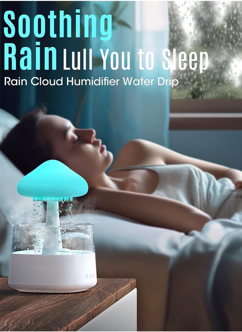 Artment - Nimbus Rain Cloud Humidifier, Essential Oil Diffuser Humidifier Desk Fountain Bedside Sleeping Relaxing Mood Water Drop Sound - White (Pack Of 1) - Image 1