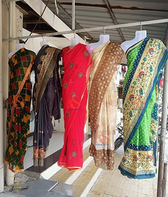 SOHAM SHREE Female Mannequin for Display Type Hangers NonBreakable Plastic Female Body Mannequin White Pack of 4 - Image 5