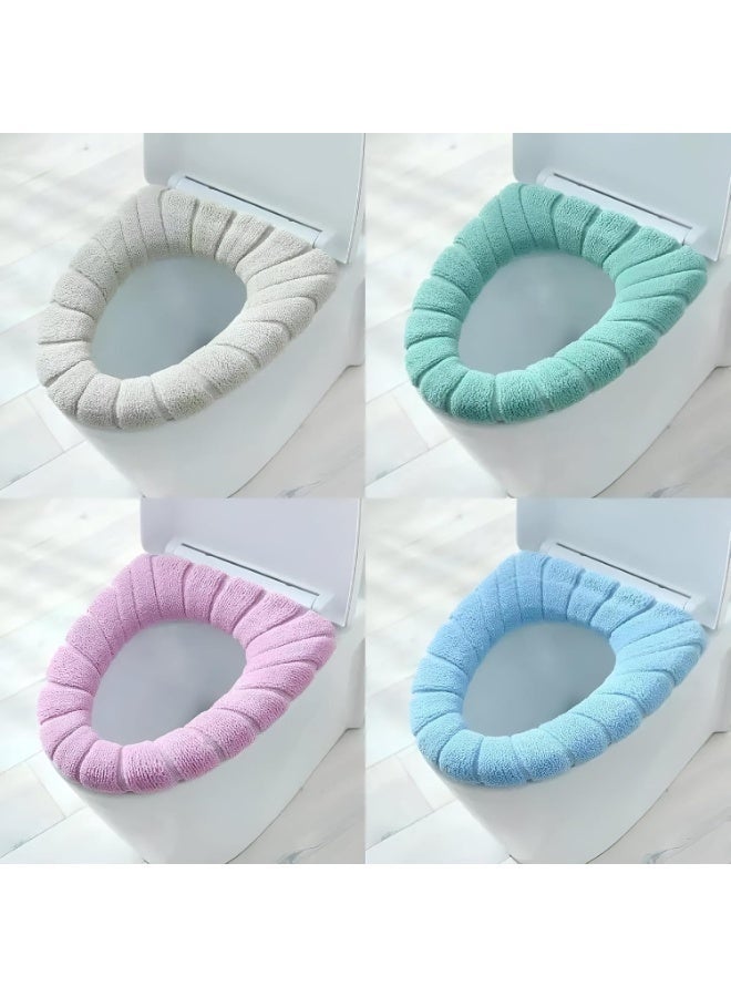 غطاء وسادة مقعد المرحاض من الجلد الدافئ والفرو - وسادة مقعد مرحاض ناعمة ومريحة - سهلة التركيب مع تثبيت محكم - واقي مقعد مرحاض قابل لإعادة الاستخدام والغسل - ألوان عشوائية - Image 4