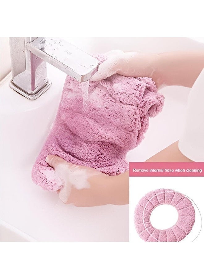 غطاء وسادة مقعد المرحاض من الجلد الدافئ والفرو - وسادة مقعد مرحاض ناعمة ومريحة - سهلة التركيب مع تثبيت محكم - واقي مقعد مرحاض قابل لإعادة الاستخدام والغسل - ألوان عشوائية - Image 5