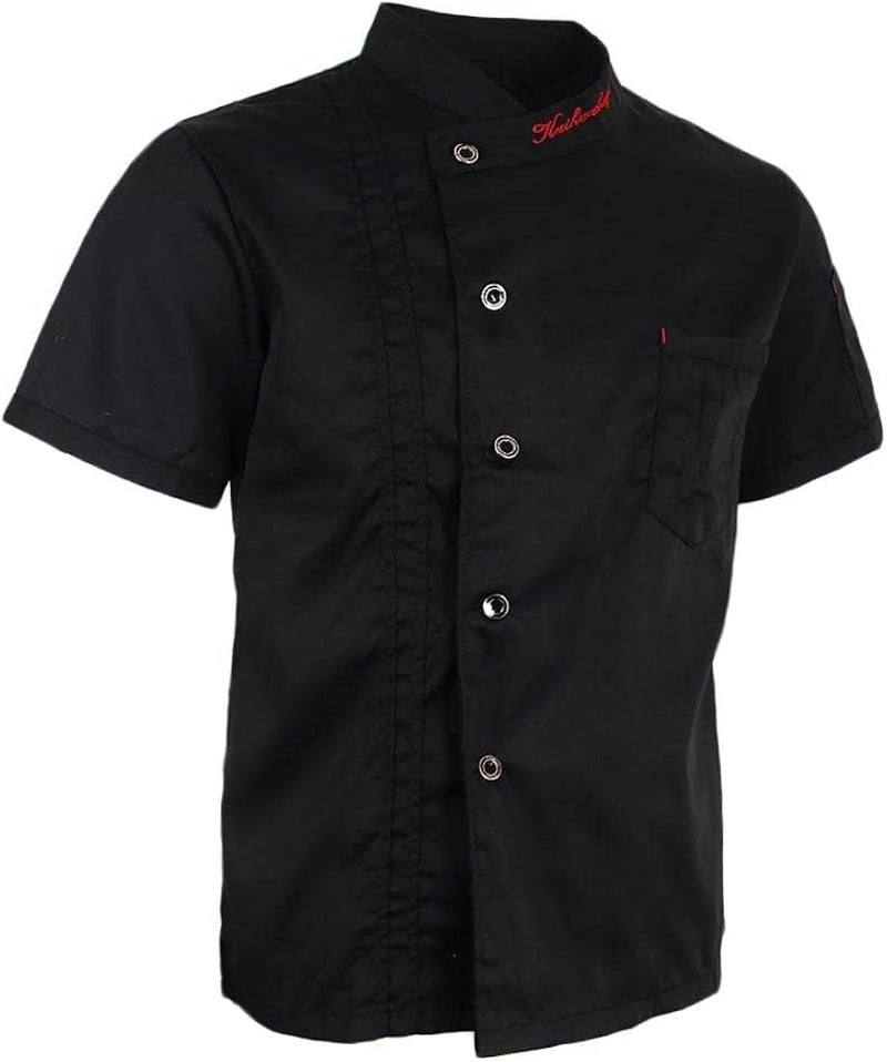 klarako Unisex Chef Jackets Short Sleeves Cook Coat Shirt Hotel Kitchen Uniforms Summer Work Apparel 5 Colors - Image 1
