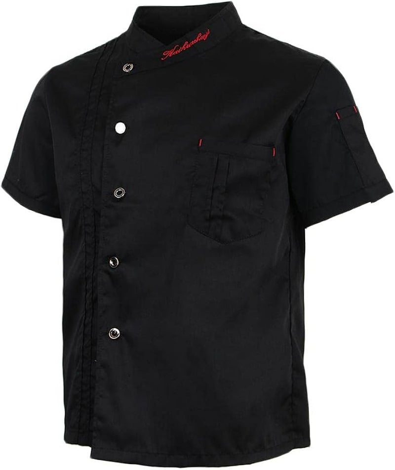 klarako Unisex Chef Jackets Short Sleeves Cook Coat Shirt Hotel Kitchen Uniforms Summer Work Apparel 5 Colors - Image 3