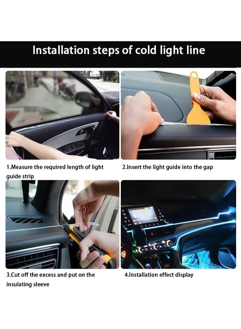Generic USB EL Wire Car Interior LED Light Strip, Neon Cold Light Mood Light with 6mm Sewing Edge, Car Interior Mood Light Kit, Garden Decoration 5V/DC (1-5M/16.4FT, Purple) - Image 2