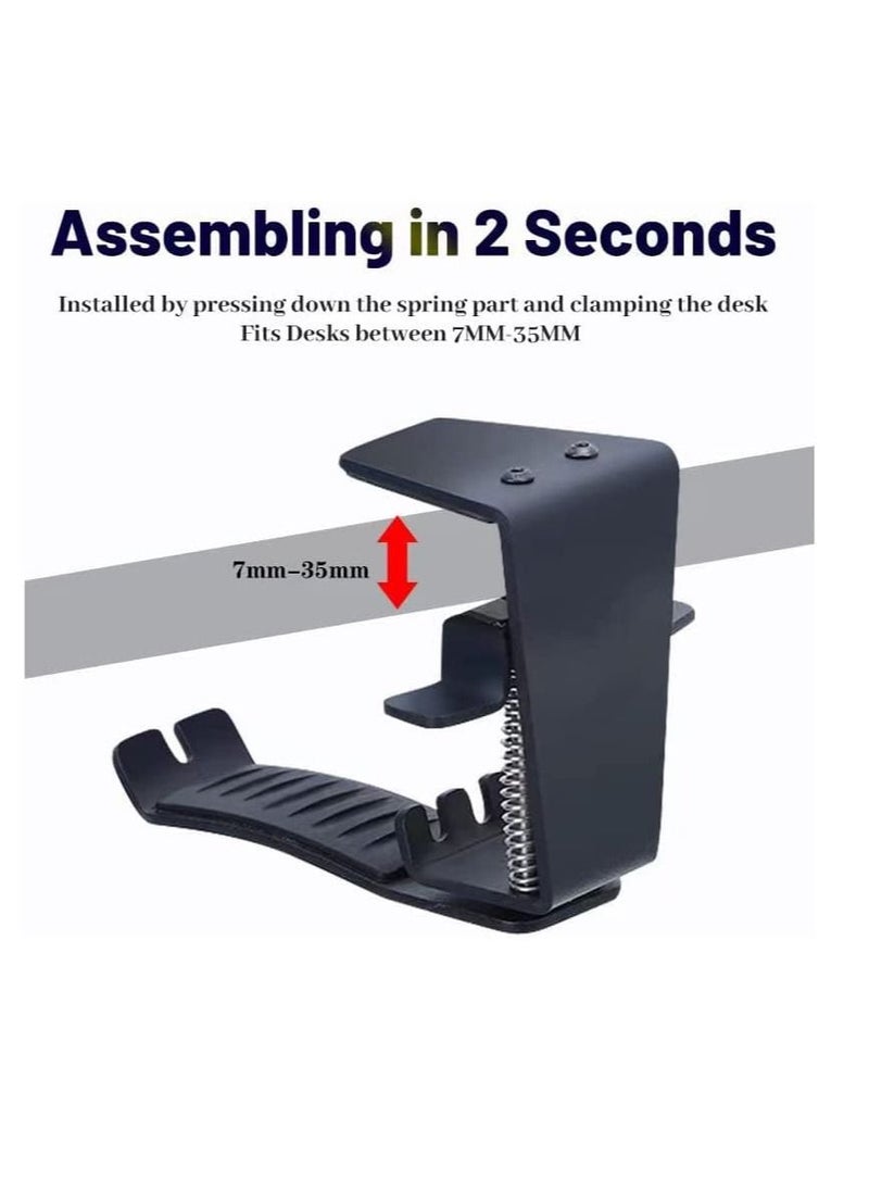 Excefore - Headset Headphone Hook Holder Hanger Mount, Headphones Stand for Desk, Clamp Under Desk Design with Adjustable & Rotating Arm PC Gaming, Backpack Hook - Image 1