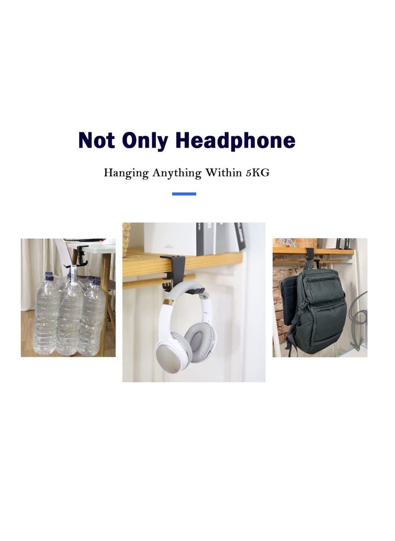 Excefore - Headset Headphone Hook Holder Hanger Mount, Headphones Stand for Desk, Clamp Under Desk Design with Adjustable & Rotating Arm PC Gaming, Backpack Hook - Image 1